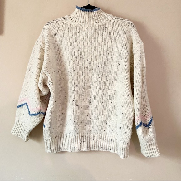 Vintage East 62• cream pastel flower knit pullover women’s size large - Picture 11 of 13